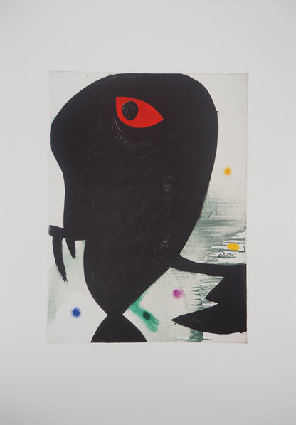 Joan MIRO : Visage surréaliste - Lithographie signée
