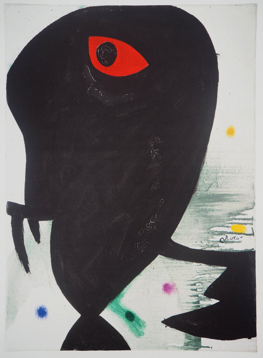 Joan MIRO : Visage surréaliste - Lithographie signée
