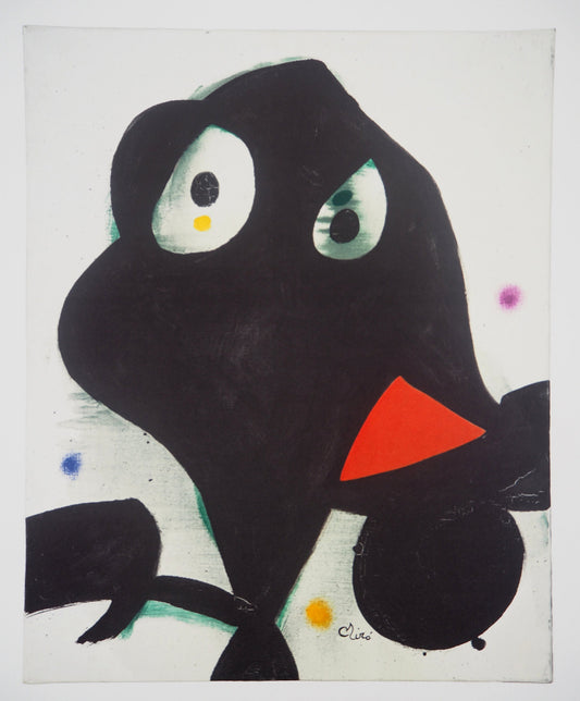 Joan MIRO : Visage surréaliste - Lithographie signée
