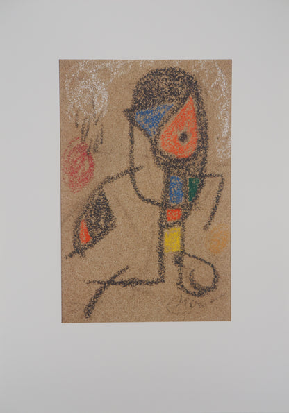Joan MIRO: Personaje surrealista - Litografía firmada