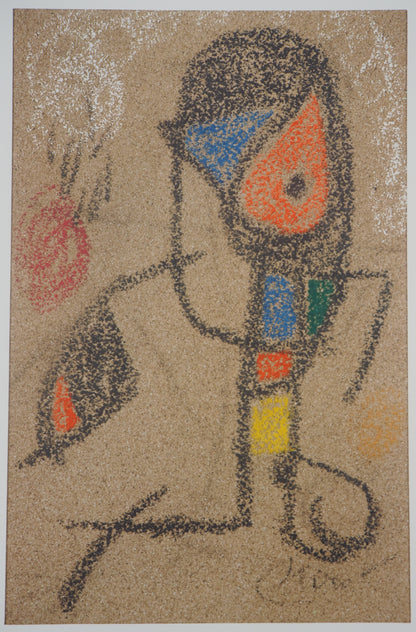 Joan MIRO: Personaje surrealista - Litografía firmada