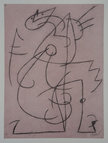 Joan MIRO : Personnage surréaliste - Lithographie signée