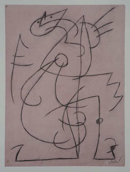 Joan MIRO : Personnage surréaliste - Lithographie signée