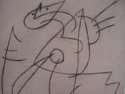 Joan MIRO : Personnage surréaliste - Lithographie signée