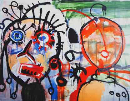 Paul KOSTABI : Femme et son ami le robot - Giclée originale signée