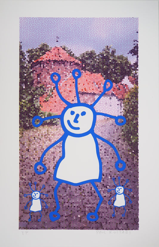 Paul KOSTABI : Mère et ses enfants - Giclée originale signée