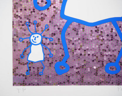 Paul KOSTABI : Mère et ses enfants - Giclée originale signée