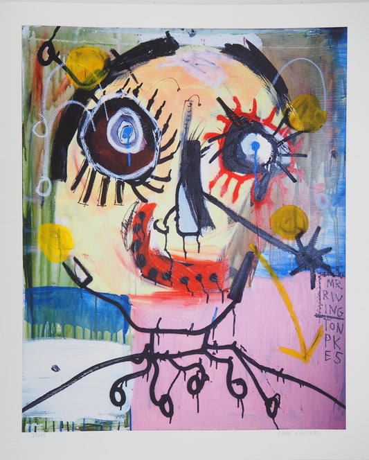 Paul KOSTABI : Jeune fille au collier - Giclée originale signée