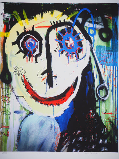 Paul KOSTABI : Portrait souriant - Giclée originale signée