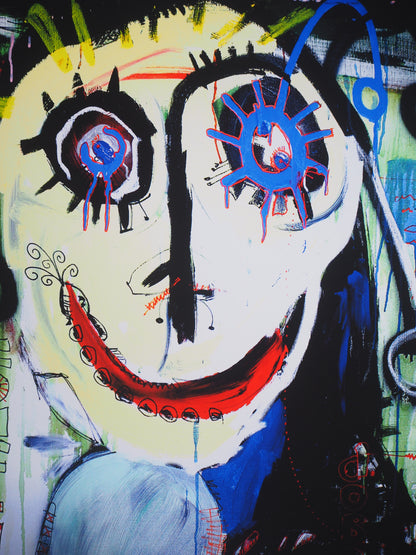 Paul KOSTABI : Portrait souriant - Giclée originale signée
