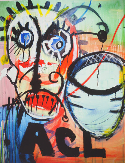 Paul KOSTABI : Homme à la moustache - Giclée originale signée