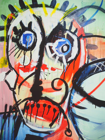 Paul KOSTABI : Homme à la moustache - Giclée originale signée