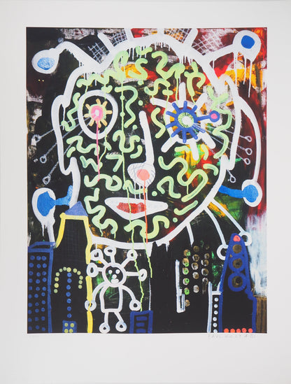 Paul KOSTABI : Géant dans la ville - Giclée originale signée