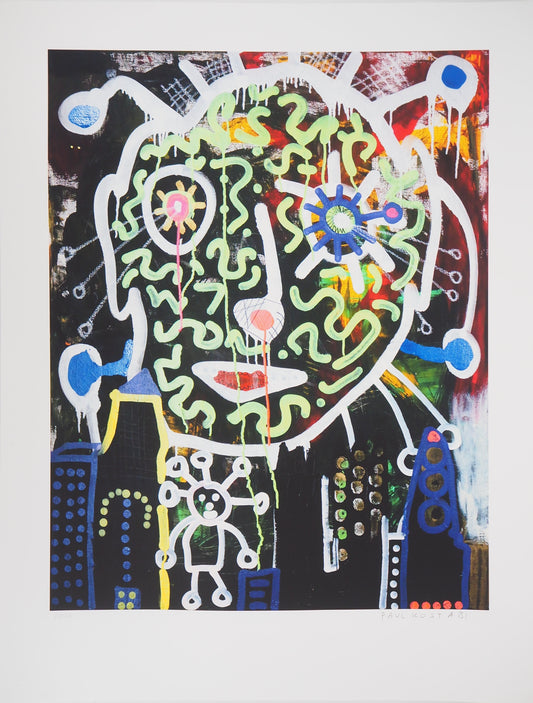 Paul KOSTABI : Géant dans la ville - Giclée originale signée