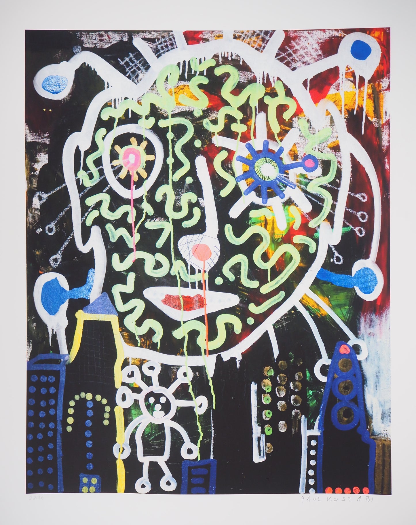 Paul KOSTABI : Géant dans la ville - Giclée originale signée