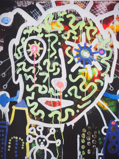 Paul KOSTABI : Géant dans la ville - Giclée originale signée