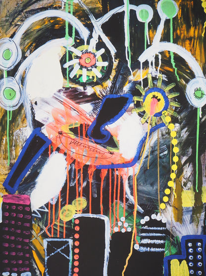 Paul KOSTABI : Monstre destructeur - Giclée originale signée