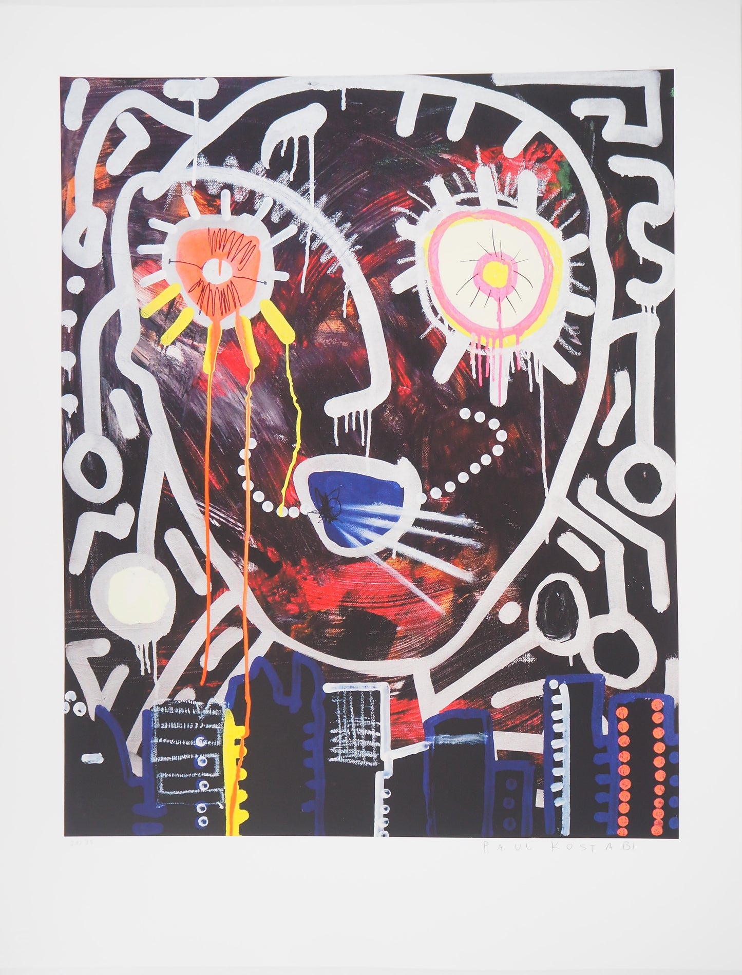 Paul KOSTABI : Homme en folie - Giclée originale signée