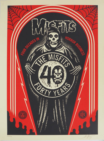 Shepard FAIREY (OBEY) : MISFITS 40TH Crypth - Lithographie originale signée