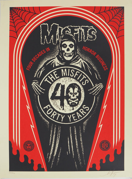 Shepard FAIREY (OBEY) : MISFITS 40TH Crypth - Lithographie originale signée