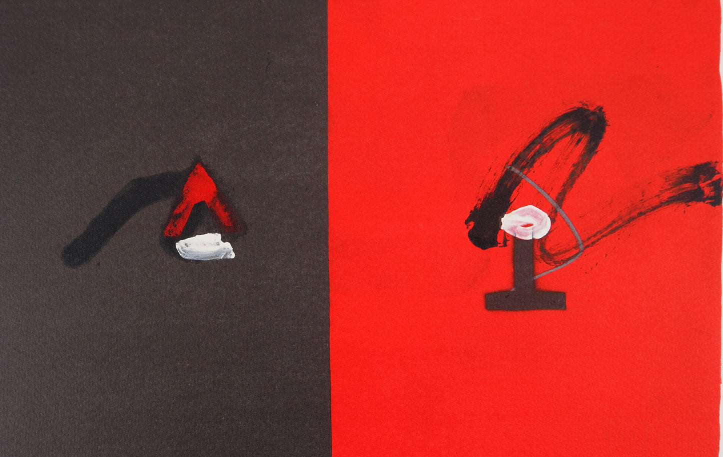 Antoni TAPIES : Rouge et noir - Lithographie signée