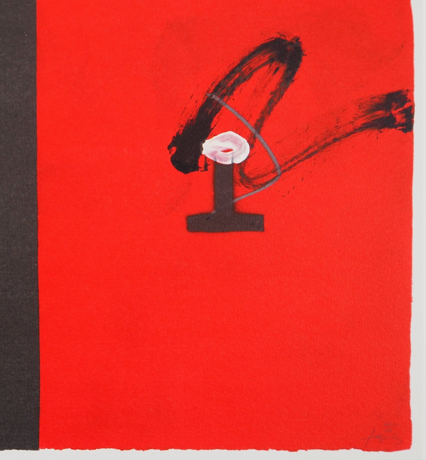 Antoni TAPIES : Rouge et noir - Lithographie signée