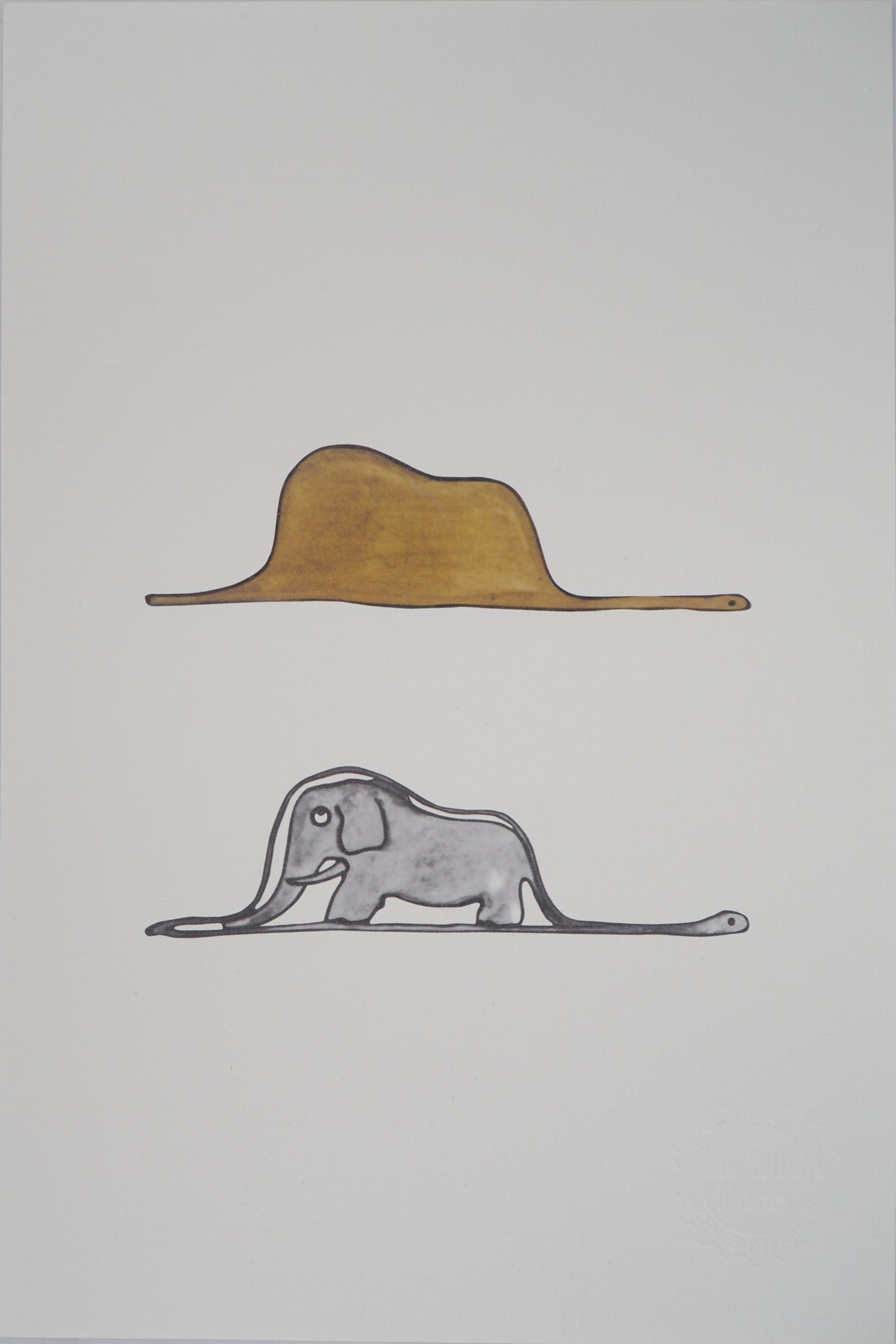 Antoine DE SAINT EXUPERY : Le Petit Prince, un éléphant dans un chapeau - Lithographie