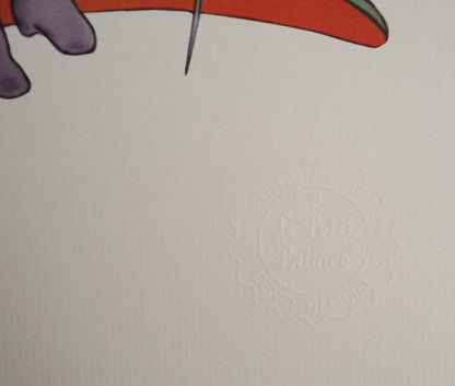 Antoine DE SAINT EXUPERY : Le Petit Prince en costume - Lithographie