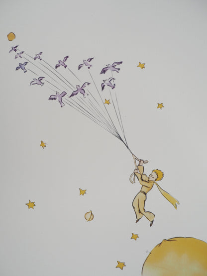 Antoine DE SAINT-EXUPERY: The Flight of the Little Prince and the Birds - Lithograph