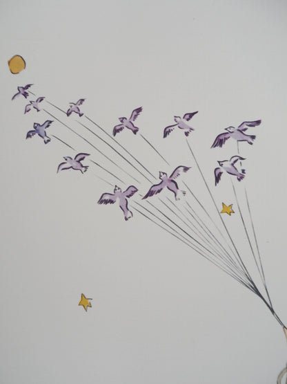 Antoine DE SAINT-EXUPERY: The Flight of the Little Prince and the Birds - Lithograph
