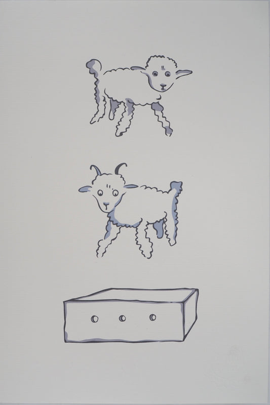 Antoine DE SAINT EXUPERY : Le Petit Prince et les moutons - Lithographie