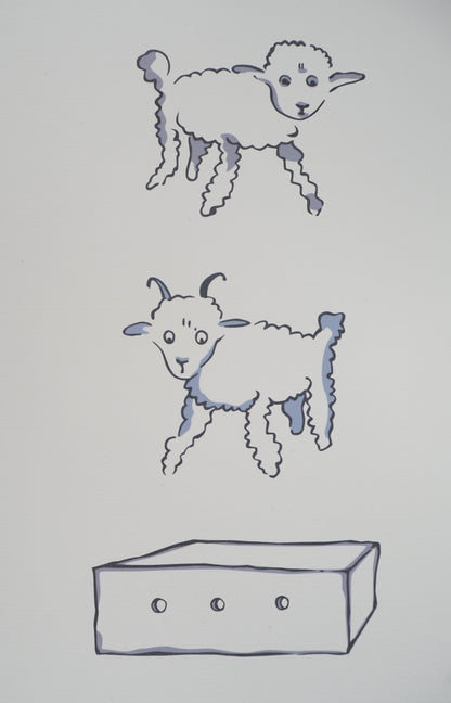 Antoine DE SAINT EXUPERY : Le Petit Prince et les moutons - Lithographie
