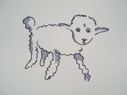 Antoine DE SAINT EXUPERY : Le Petit Prince et les moutons - Lithographie