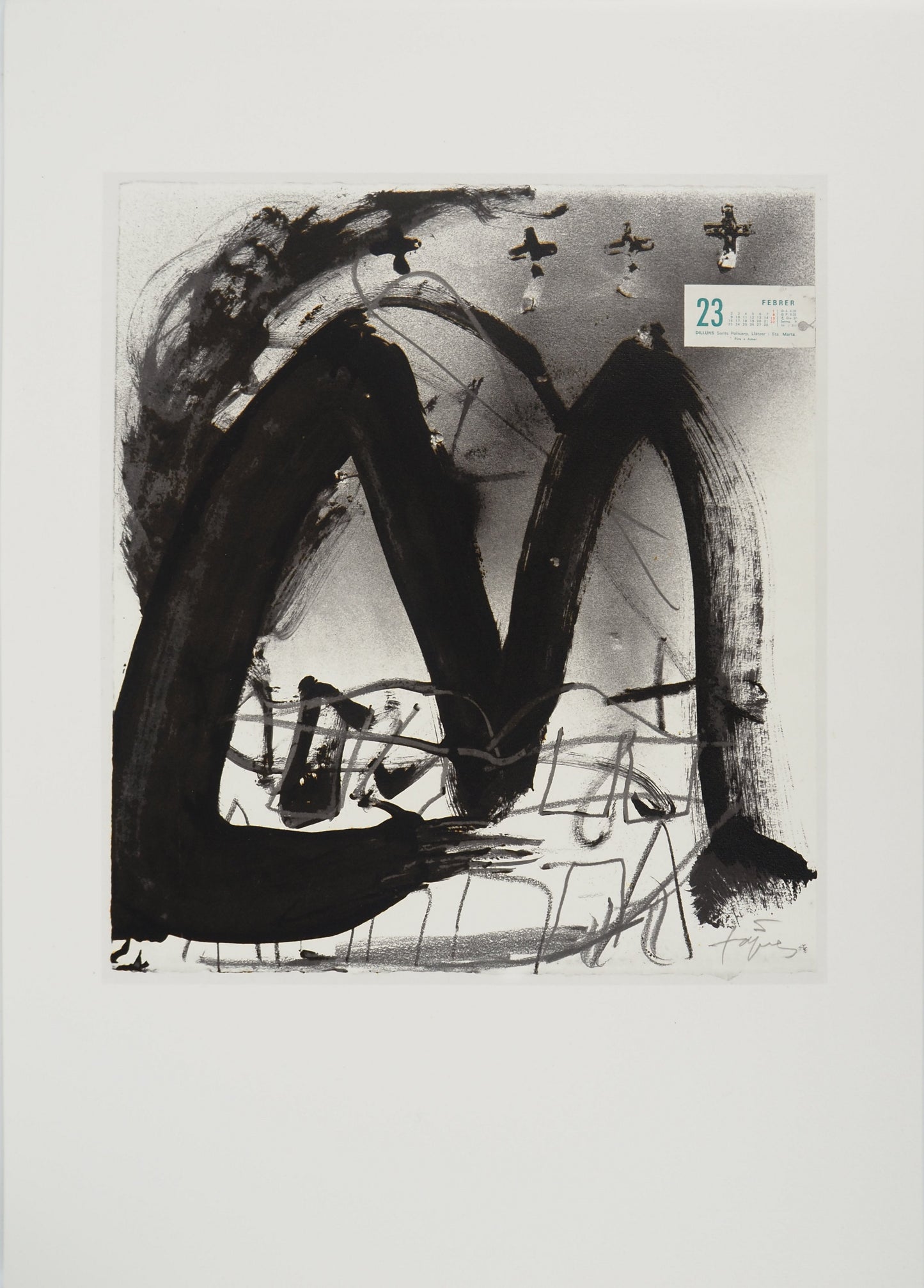 Antoni TAPIES : Paysage abstrait - Lithographie signée