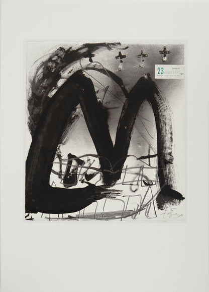 Antoni TAPIES : Paysage abstrait - Lithographie signée