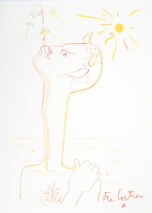 Jean COCTEAU : Faune au soleil - Lithographie signée