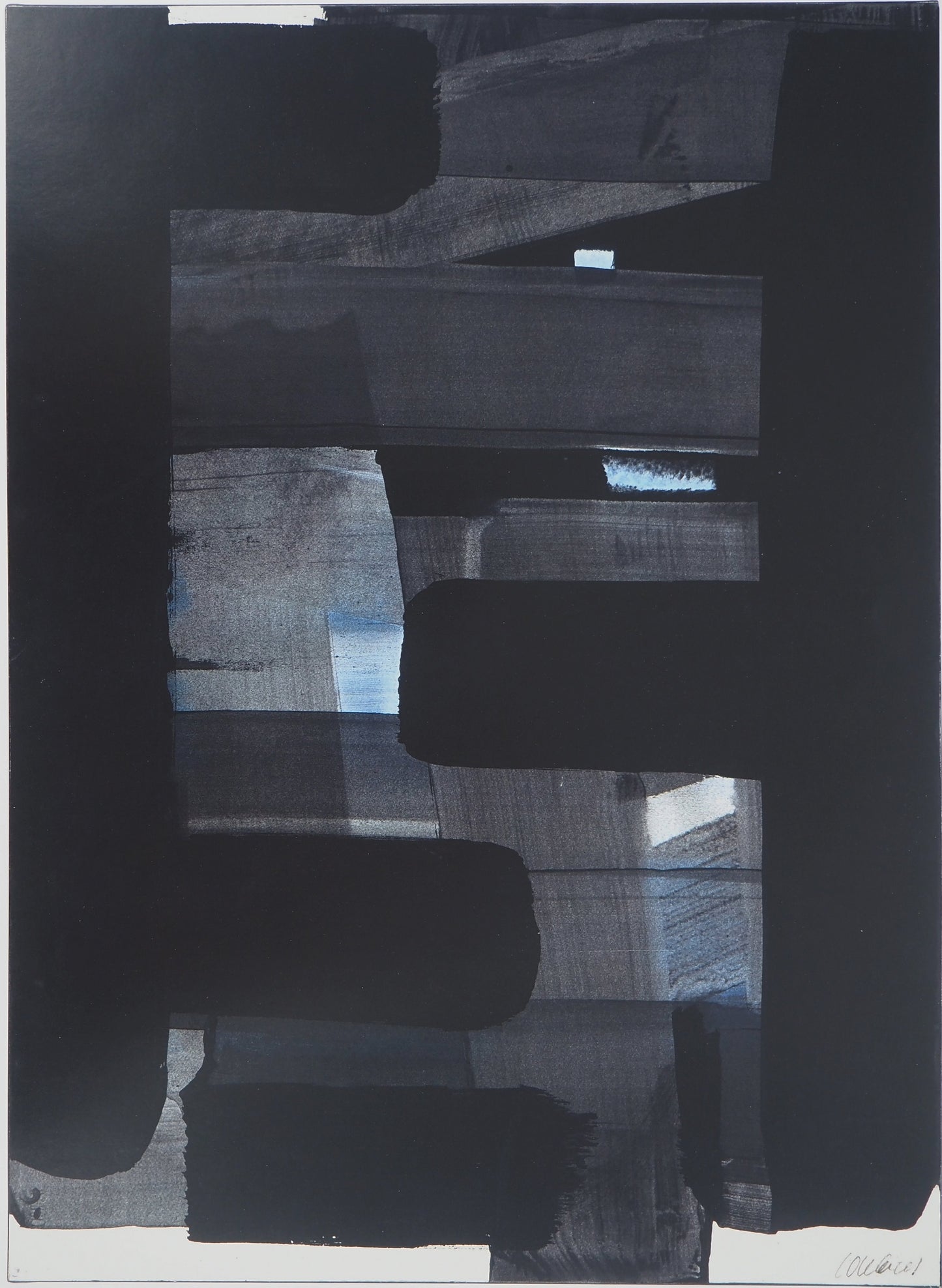 Pierre SOULAGES : Gouache sur papier 1973 - Affiche originale signée