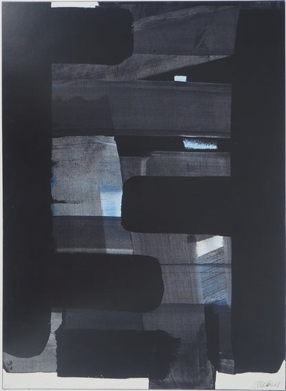 Pierre SOULAGES : Gouache sur papier 1973 - Affiche originale signée