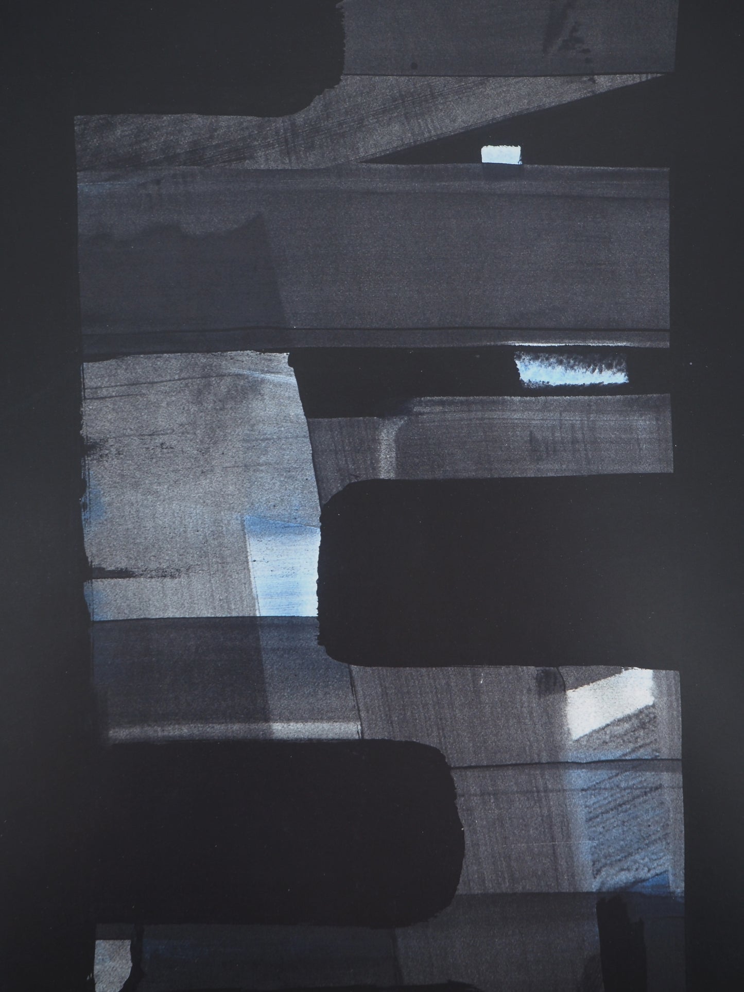Pierre SOULAGES : Gouache sur papier 1973 - Affiche originale signée