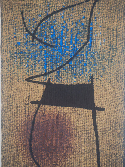Joan MIRO : Femme en bleu - Lithographie signée