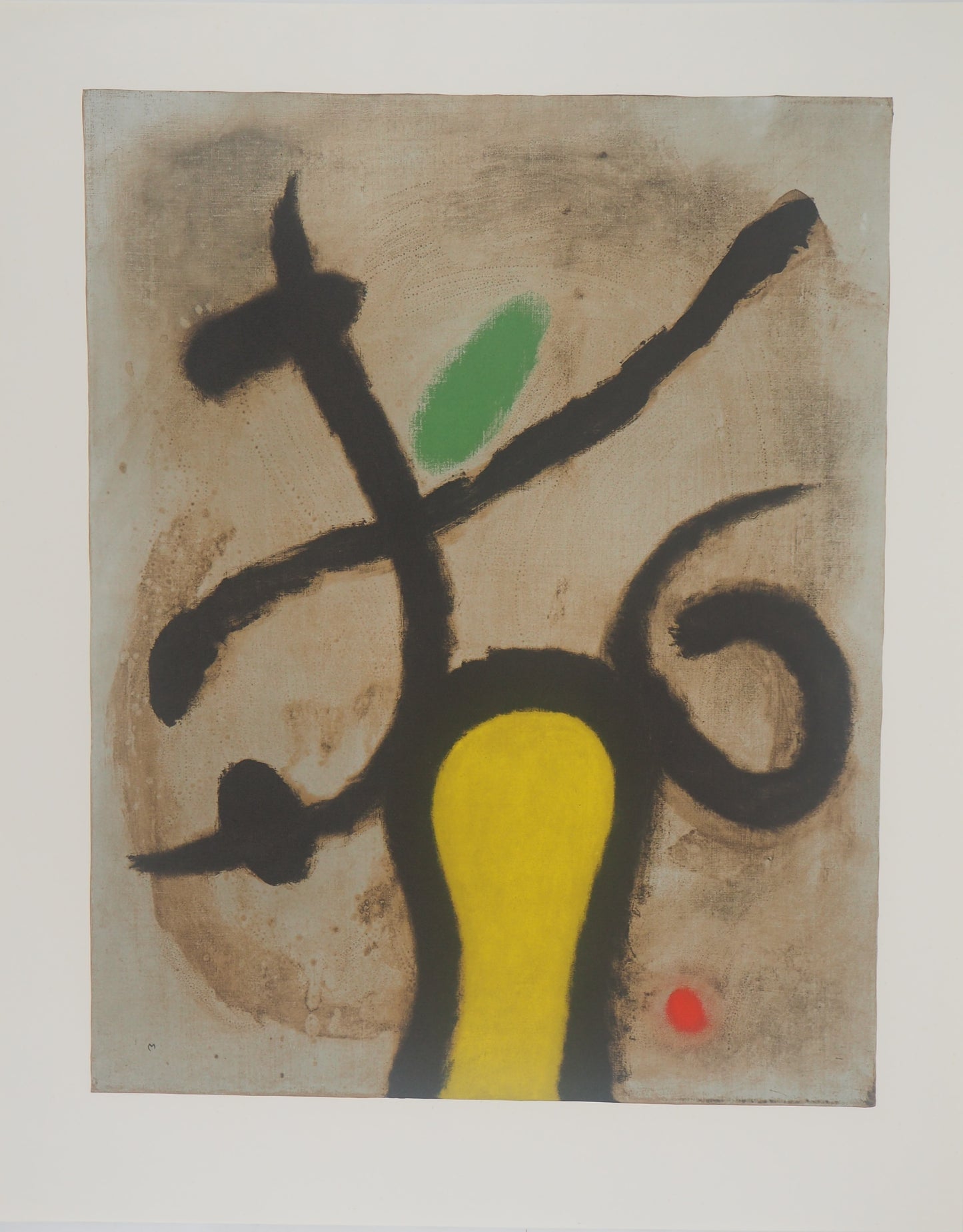 Joan MIRO : Femme jaune et oiseau - Lithographie signée