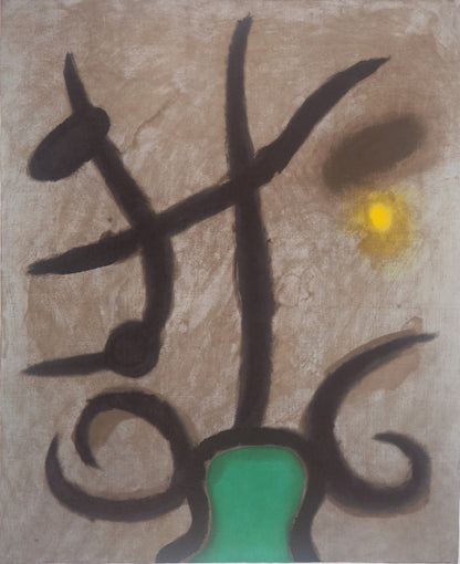 Joan MIRO : Femme verte et oiseau - Lithographie signée