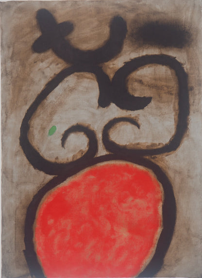 Joan MIRO : Femme au tabouret - Lithographie signée