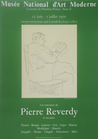 Pablo PICASSO : Portrait d'un lecteur, Pierre REVERDY - Affiche originale