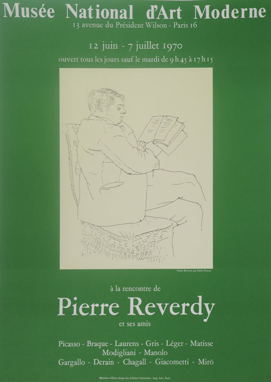 Pablo PICASSO : Portrait d'un lecteur, Pierre REVERDY - Affiche originale