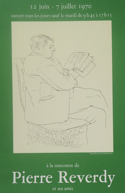 Pablo PICASSO : Portrait d'un lecteur, Pierre REVERDY - Affiche originale