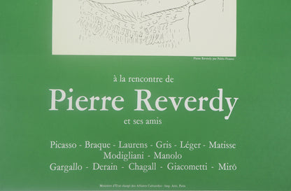 Pablo PICASSO : Portrait d'un lecteur, Pierre REVERDY - Affiche originale