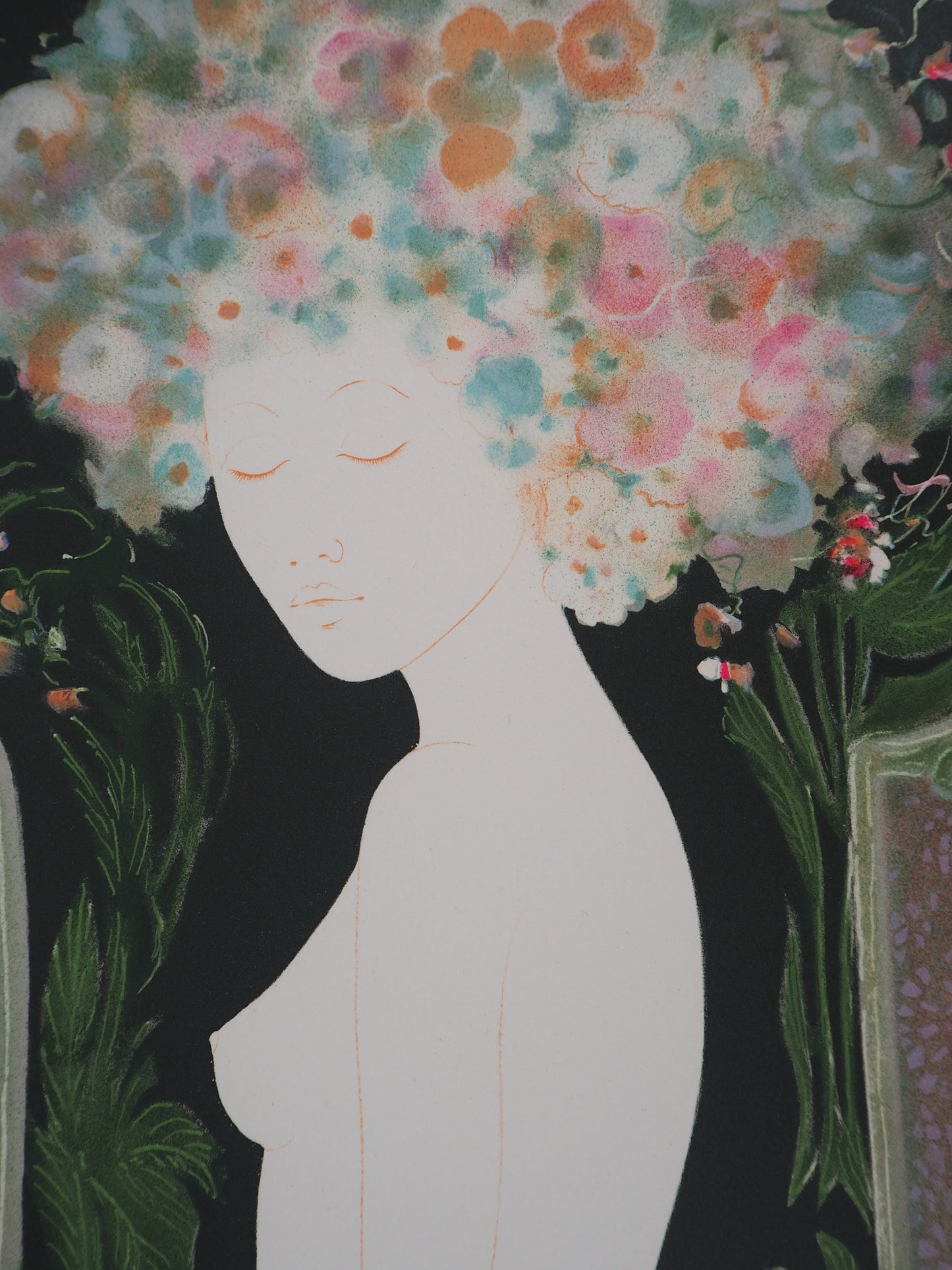 Guy RIBES : Fée du Printemps - Lithographie originale signée