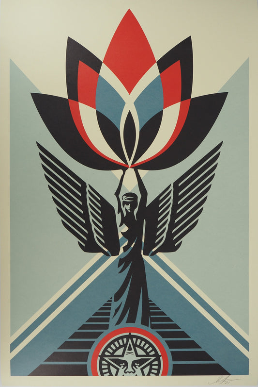 Shepard FAIREY (OBEY) : Lotus Angel - Lithographie originale signée