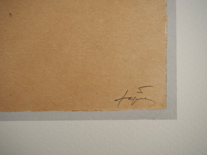 Antoni TAPIES : Relief, Tracés sur le sable - Lithographie signée
